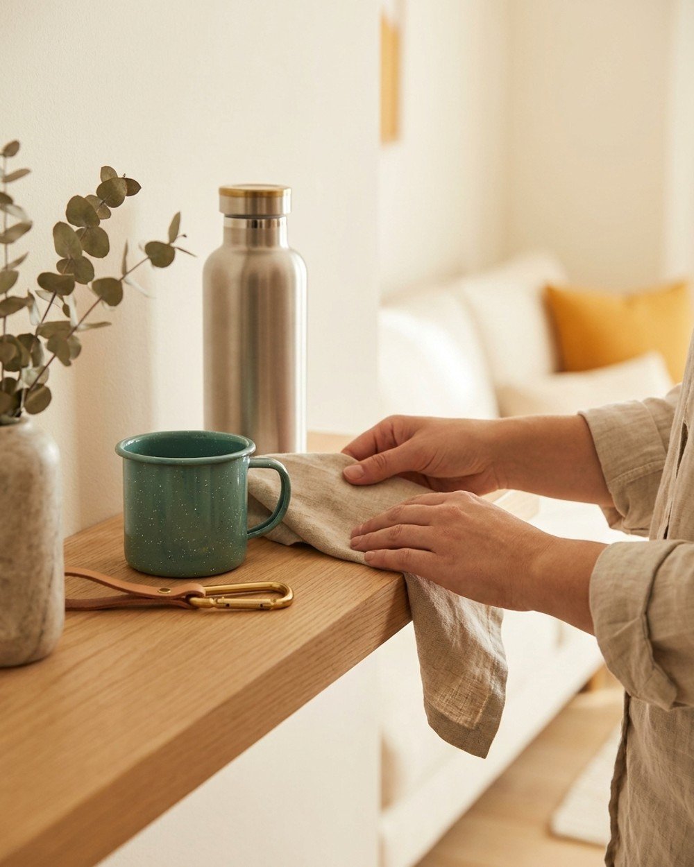 Insulated bottle and enamel mug